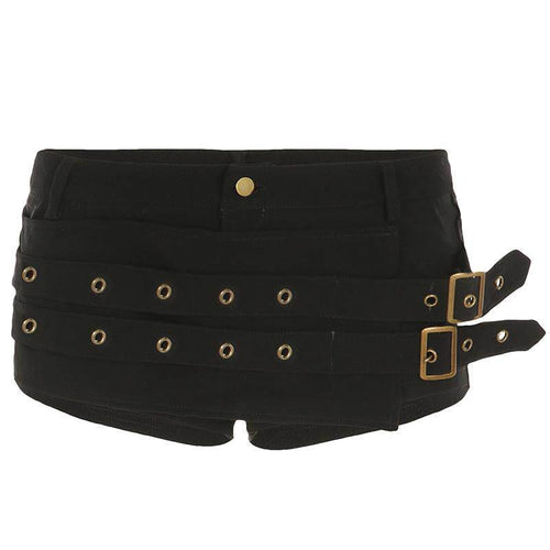 THETLSTUDIO VOstudio dark punk style lace-up design sense low waist super shorts sexy slim fit hip babes hot pants women