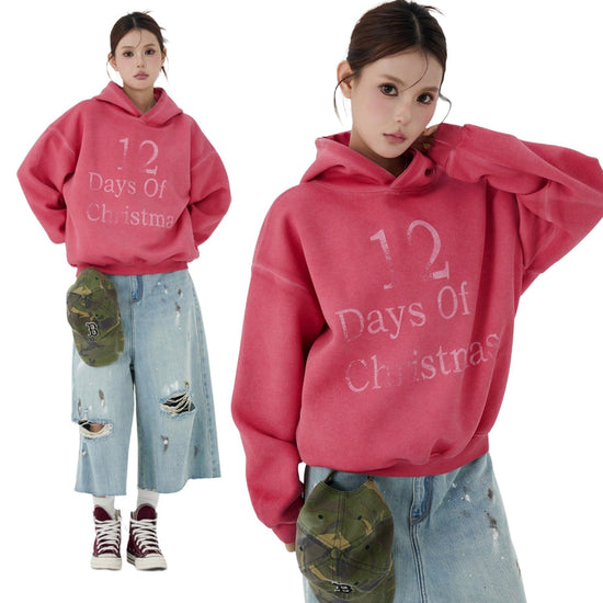 Vintage Letter Dyed Hoodie
