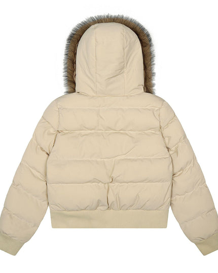 TALKLESSFASHION Warm detachable fur collar hooded cotton jacket women's winter American retro casual thickened bread clothes manufacturer straight hair