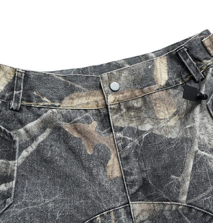 TALKLESSFASHION Washed Camouflag Baggy Short  --8953
