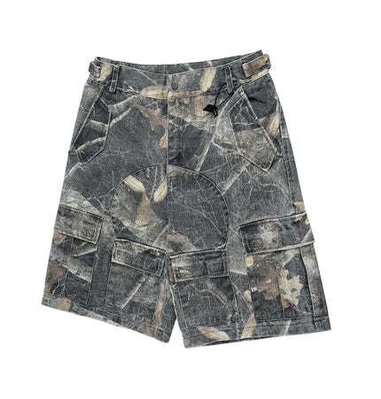 TALKLESSFASHION Washed Camouflag Baggy Short  --8953