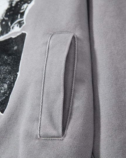 TALKLESSFASHION Washed Canvas Flight Bomber Jacket