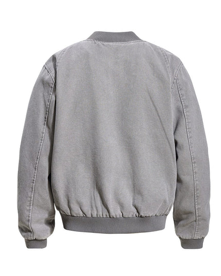 TALKLESSFASHION Washed Canvas Flight Bomber Jacket