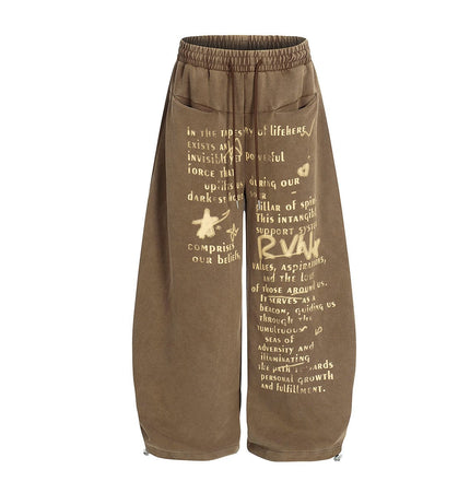 TALKLESSFASHION Washed Scimitar Wide Sweatpants