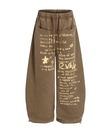 TALKLESSFASHION Washed Scimitar Wide Sweatpants
