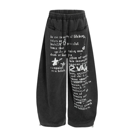 TALKLESSFASHION Washed Scimitar Wide Sweatpants