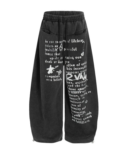 TALKLESSFASHION Washed Scimitar Wide Sweatpants