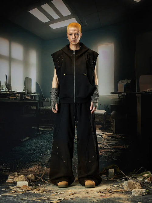 THETLSTUDIO Wasteland Cropped Hooded Vest & Slacks Set