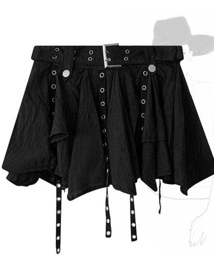 TALKLESSFASHION Wasteland style retro irregular ruffle skirt women's spring and summer design sense small man streamer pleated skirt