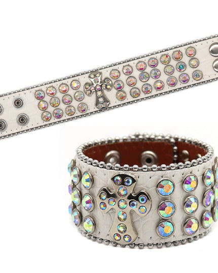TALKLESSFASHION White abutment cross hip-hop punk hand band