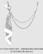 White double chain + white square scarf