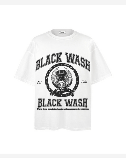 TALKLESSFASHION White / M Black Wash Printed T-Shirt