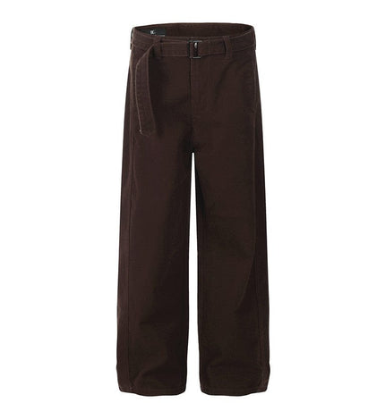 TALKLESSFASHION XL / Brown G6636-2 GXFortune American Retro Commuter Belt Machete Jeans Men's and Women's Trendy Loose Straight Casual Pants