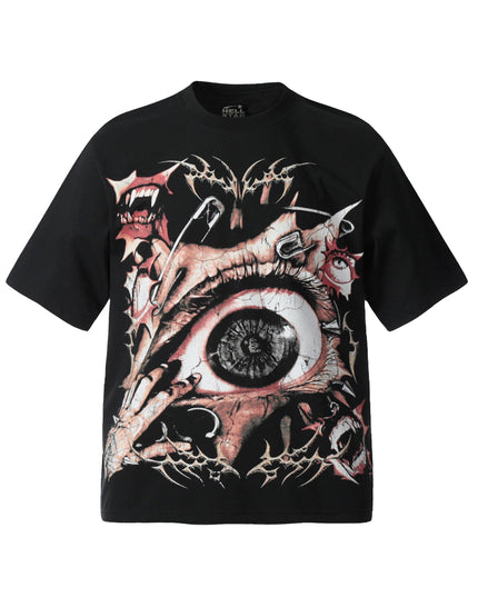TALKLESSFASHION XL HELLSTARSTA All-over vintage short sleeve T-shirt tie clip