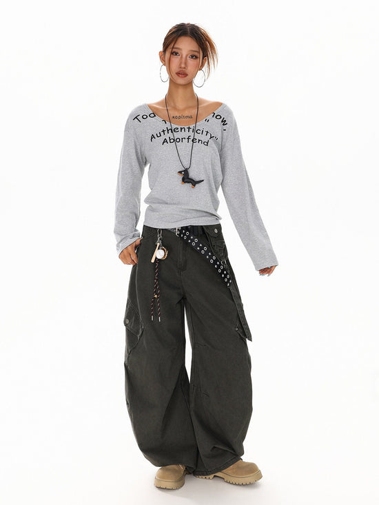 Monogram U-Neck "Lazy" Top