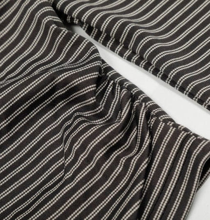 TALKLESSFASHION XPKAEAX American Vintage Striped Contrast One-Shoulder Long Sleeve T-Shirt Women's Spring New Loose Waist Top