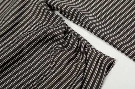 TALKLESSFASHION XPKAEAX American Vintage Striped Contrast One-Shoulder Long Sleeve T-Shirt Women's Spring New Loose Waist Top