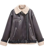 2432 brown triple zipper