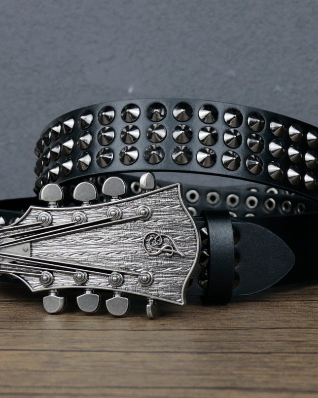 TALKLESSFASHION Y2K Punk Rivet Guitar Belt