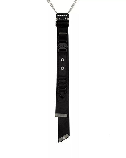 TALKLESSFASHION ZD001 Functional Wind Tie - Black Functional Wind Dark Nylon Metal Tie